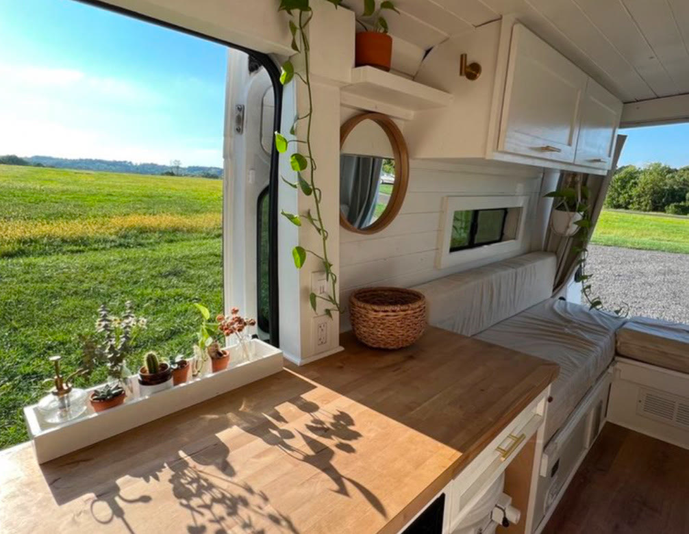 Finished camper van interior